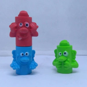 Lot of 3 Kinder Joy Stackable Rubber Totem Pencil Tops + 2 Paper Inserts (BPZ) - Picture 1 of 4
