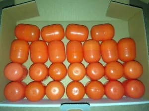 25 leere Ü-Ei Kapseln Hüllen in orange dunkel - Hochzeit, basteln, Tombola - Bild 1 von 1