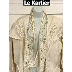 Le Kartier Vintage Leinen mit Etikett gehäkelt Staubtuch. Art to the Max Gr. 12 - Bild 1 von 10