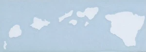 Hawaii Map, Medium White Vinyl Decal, 5" x 1.5", Durable, Flexible, High Quality - Picture 1 of 8