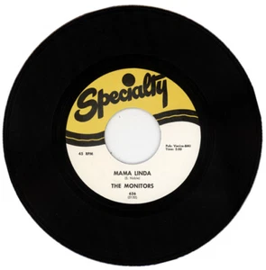 THE MONITORS "MAMA LINDA c/w HOP SCOTCH" 1958 R&B / DOO WOP - Picture 1 of 1