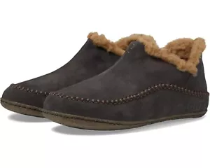 Sorel Z35125 Men's Dark Grey Suede Faux Fur Trim Manawan II Slipper Size 15 M - Picture 1 of 5