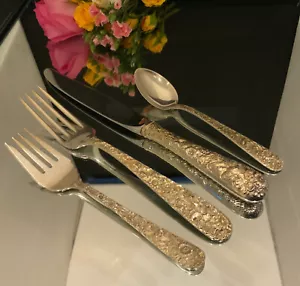 KIRK ~ REPOUSSE ~ TRUE DINNER SIZE 4 PC. SETTING(s) - Picture 1 of 4