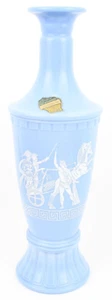C1960 Jim Beam Light Blue Milk Glass Greek Chariot Olympian Bottle Decanter Vase - Picture 1 of 9