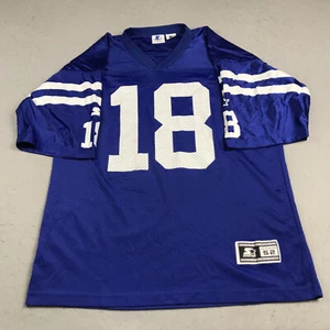 VINTAGE Indianapolis Colts Jersey Mens 52 XL Blue Starter Peyton Manning #18 90s - Picture 1 of 10