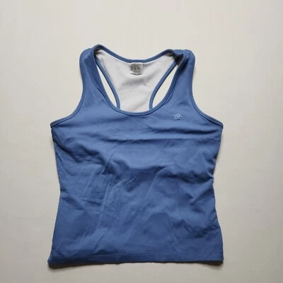 So Sporty Athletic Tank Juniors Size Large Blue Made In USA Nylon Blend E9 - Image 1 of 4