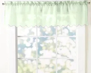 1 Fabric Thin Valance (14"x60")(no tiers/drapes) SAGE, LIGHT GREEN COLOR, Emelia - Picture 1 of 14
