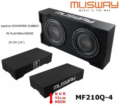 Musway MF210Q-4 10“ (25 cm) flache Subwoofer Box mit Passivmembran 600 Watt - Bild 1 von 4