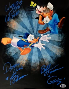 Donald Duck Goofy Signed Photo Tony Anselmo Bill Farmer Autograph Beckett COA 87 - Picture 1 of 2