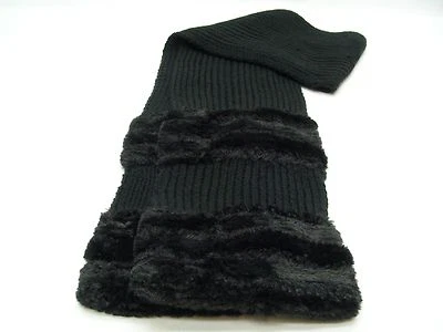 JACLYN SMITH - BUFANDA DE PUNTO NEGRO Y PIEL SINTÉTICA! Foto 1 de 4