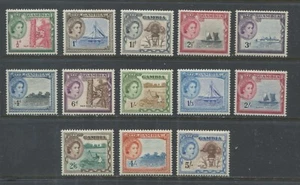 Gambia  QEII 1953 set to 5/ mint o.g. hinged - Picture 1 of 1