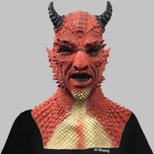 Masquerade Halloween Latex Scary Creepy Belial mask Prank party Cosplay Costumes - Picture 1 of 9