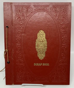 VTG Harlich #453 Red Scrapbook Gold Photo Album Embossed - Picture 1 of 5