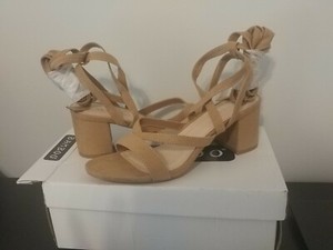 bamboo block heel sandals