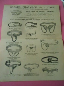 Publicité 1950 Grande Pharmacie de la Gare Yonne Les Bandages rationnels - Foto 1 di 2
