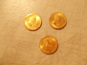 LOT OF 3 VINTAGE MEET THE PRESIDENTS TOKENS COOLIDGE , QUINCY ADAMS & GARFIELD - Picture 1 of 7