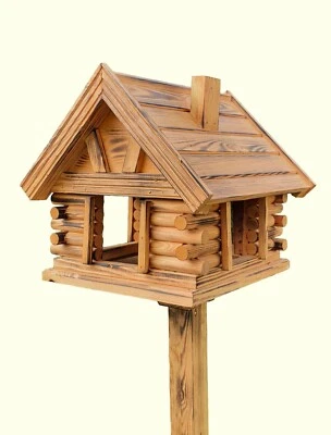 VOGELHAUS aus Holz  Vogelhäuschen Vogelhäuser Vogelfutterhaus auch mit Ständer  - Bild 1 von 4