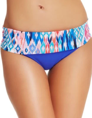 Traje de baño Profile by Gottex para mujer con parte inferior de bikini estampado plegable, azul, 6 Foto 1 de 2