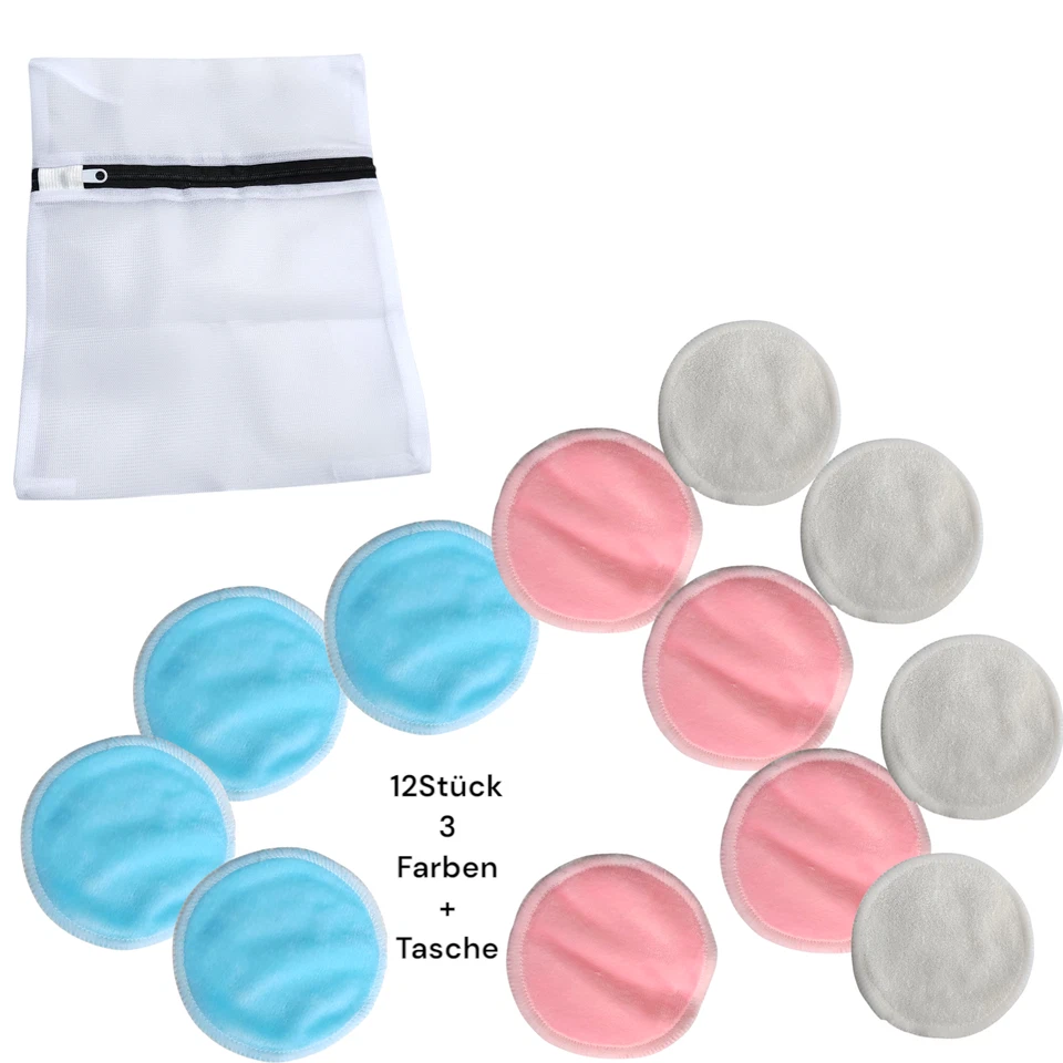 Waschbare Abschminkpads - Abschminktücher aus Bambus (12 Stück) + 2 Waschbeutel - Bild 1 von 3