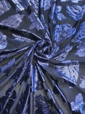 2 Meter Navy Blue Burnout Fabric 58”Wide Dress Craft - Image 1 of 4