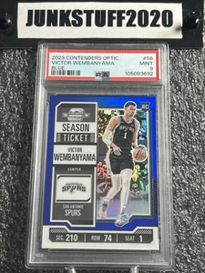 2023-24 Contenders Optic Victor Wembanyama /99 Blue Prizm PSA 9 Rookie Ticket - Picture 1 of 4