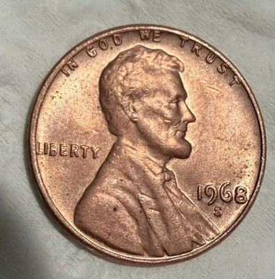 1968 S over D Penny mint mark Proof Lincoln Memorial  DDO  - Image 1 of 3