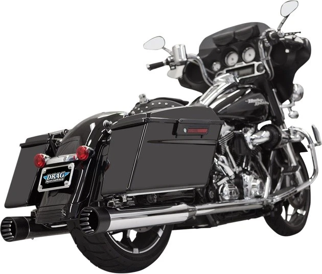 Bassani 4" DNT Straight Can Mufflers Chrome/Black Outer #1F7DNT5 Harley Davidson - Image 1 of 1