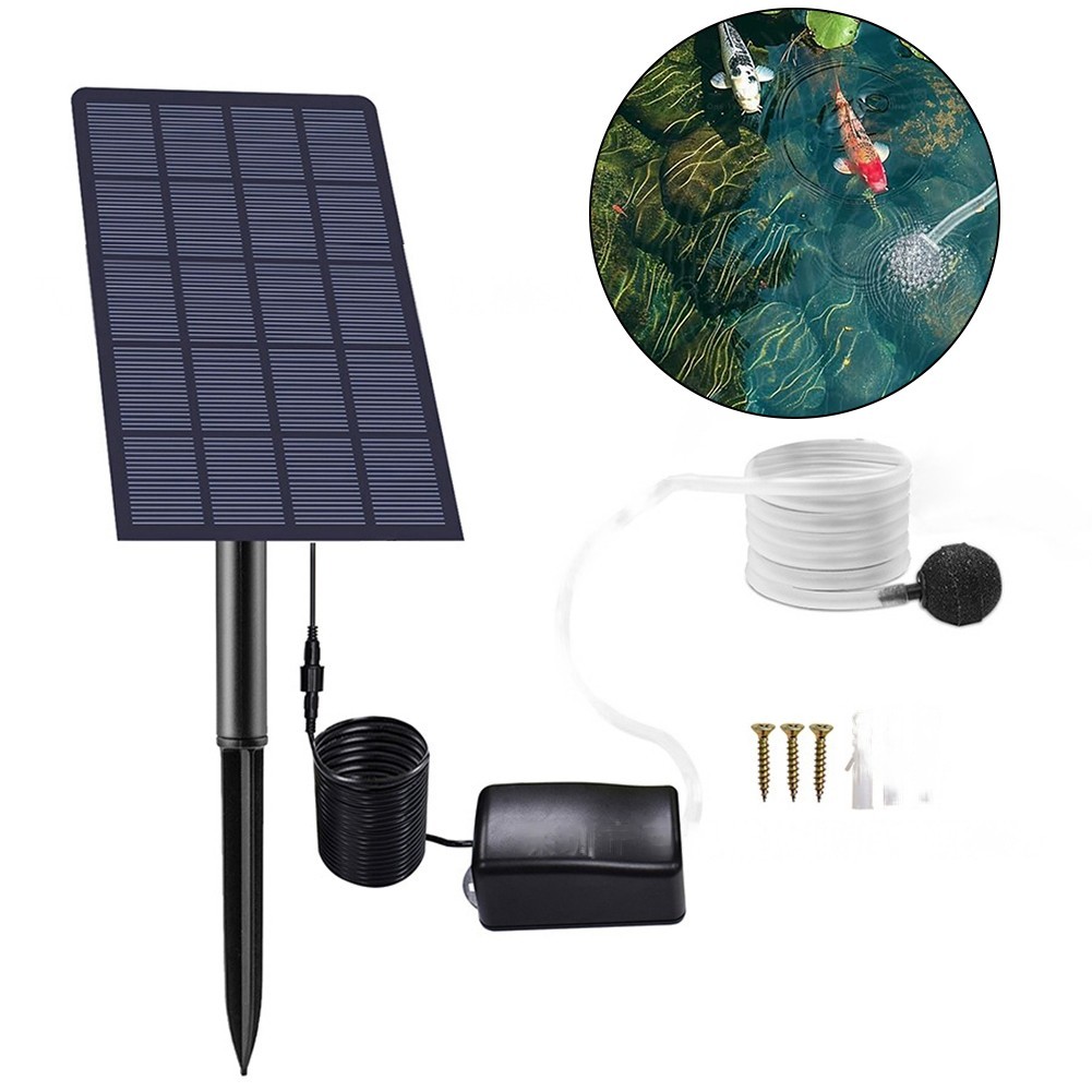 Aireador Solar Para Estanque O Pecera - Bomba De Oxígeno Silenciosa Con Energía Solar, 2L/min, UK