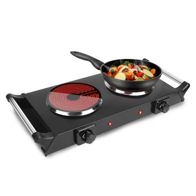 2000W Double Hot Plates, Electric Countertop Burners for Portable Coil Heatin... - Image 1 of 4