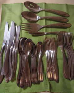 44 Pcs Splendide Andorra 18/10 Stainless Flatware Lot Includes Serving Set - Picture 1 of 13
