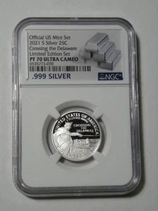 2021-S Silver Washington Crossing Delaware Quarter NGC PF70 UC Limited Edition - Picture 1 of 2