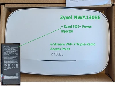 ZyXEL NWA130BE BE11000 6-Stream WiFi7 Access Point  mit Zyxel Powerinjector POE+ - Bild 1 von 4