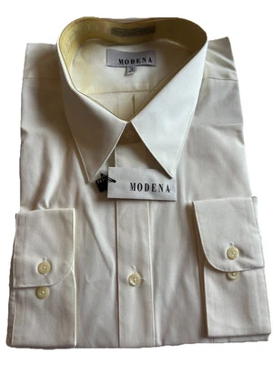 modena dress shirt tall For Men Size :18 36/37 Color: L .Cream. Made In Korea - Image 1 of 4