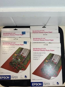 5 x Epson S041565 Premium Photo Paper Glossy 8"x10" Borderless (97 Sheets Total) - Picture 1 of 3
