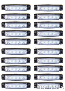 20 piezas Blanco 24V 6 LED Lateral Delantero Marcador Luces Lámpara Camión Remolque - Imagen 1 de 1