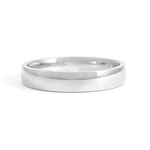 Men's Plain Classic Wedding Band Ring 14K White Gold, Size 10, 4 mm - Picture 1 of 6