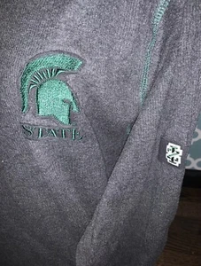 Herren Izod Collegiate Michigan State L/S Shirt gerieben grau grün spartaner XL - Bild 1 von 12
