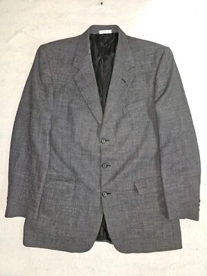 Blazer Abrigo Para Hombre Yves Saint Laurent Signature 100% Lana Worsted Talla 44L Gris Foto 1 de 4