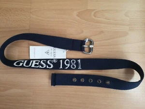 Ceinture GUESS 100% COTON Unisexe Tissu Couleur BLEU Boucle - Imagen 1 de 2