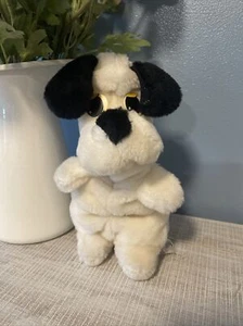 Vintage ACME 1985 9 Zoll schwarz weißer Hund Welpe Hund Plüschtier Stofftier Spielzeug - Bild 1 von 6