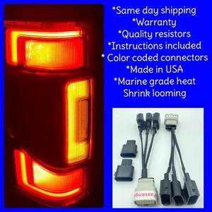 2020 - 2022 FORD F250/F350 TAIL LIGHT Conversion Harness Halogen Non Blis To LED - Picture 1 of 3