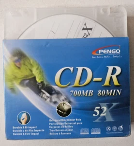 Pengo CD-R 700 MB 52X 80 Minutes Discs with Case 10 Pack New Sealed - Picture 1 of 4