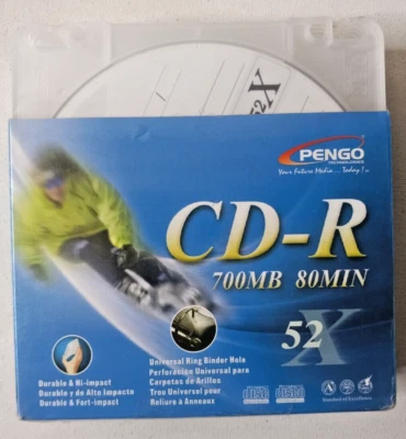 Pengo CD-R 700 MB 52X 80 Minutes Discs with Case 10 Pack New Sealed - Image 1 of 4