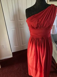 Maggy London Sz 12 Womans Red One Shoulder Dress - Picture 1 of 5