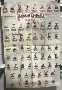 Mage Knights Dungeons Miniaturen Liste 30"" x 20"" Poster Wizkids NEU GEFALTET - Bild 1 von 5