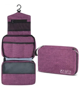 Hanging Toiletry Bag, Hanging Makeup Organizer Waterproof Cosmetic Travel Purplw - Picture 1 of 7