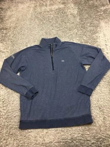 Travis Mathew 1/4 Zip Pullover Sweatshirt Mens Size Medium Blue Shirt Jacket - Picture 1 of 14
