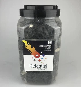 High Luster, 1/2" Reflective Tempered Fire Glass in Dark Matter Black -10 Pounds - Picture 1 of 6