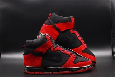 Nike Dunk High 'Scarlet' / Gamuza Roja / Negro Fantasma * 1 de 1 Personalizado * 6.5w 5Y Foto 1 de 4