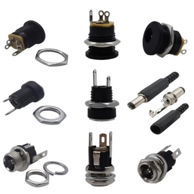 10PCS DC connector 5.5X2.1mm Power Plug Male Female Jack socker Nut Panel Mount - Image 1 of 4